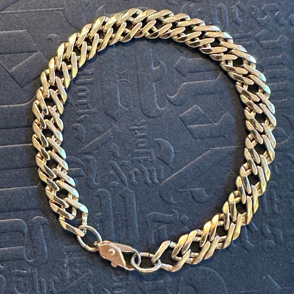 Technibond Gold Plated Chain Link 7 1/2” Lobster Claw Clasp Bracelet